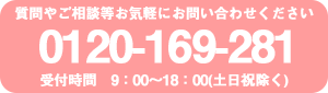 お問い合わせ電話番号0120169281