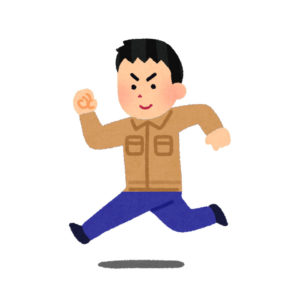 急いでいる男の人のイラスト