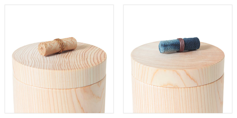 ひのきの骨壷の蓋のツマミ飾り